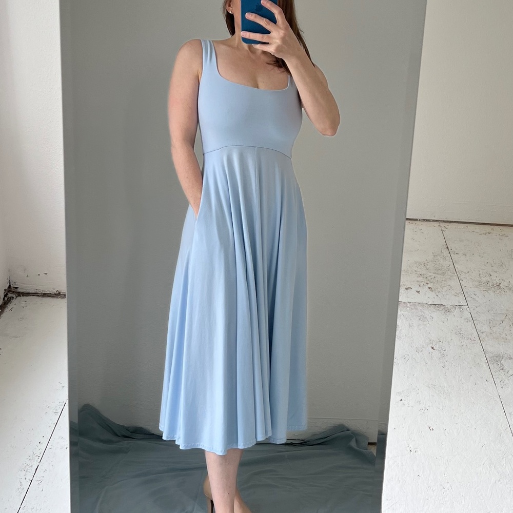 American Giant Flex Dress in size S Sky Blue